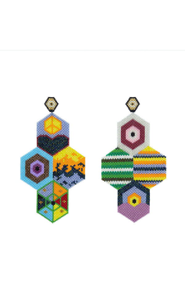 Earrings Cuatro Horus Linea Quemada